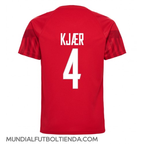 Camiseta Dinamarca Simon Kjaer #4 Primera Equipación Replica Mundial 2022 mangas cortas